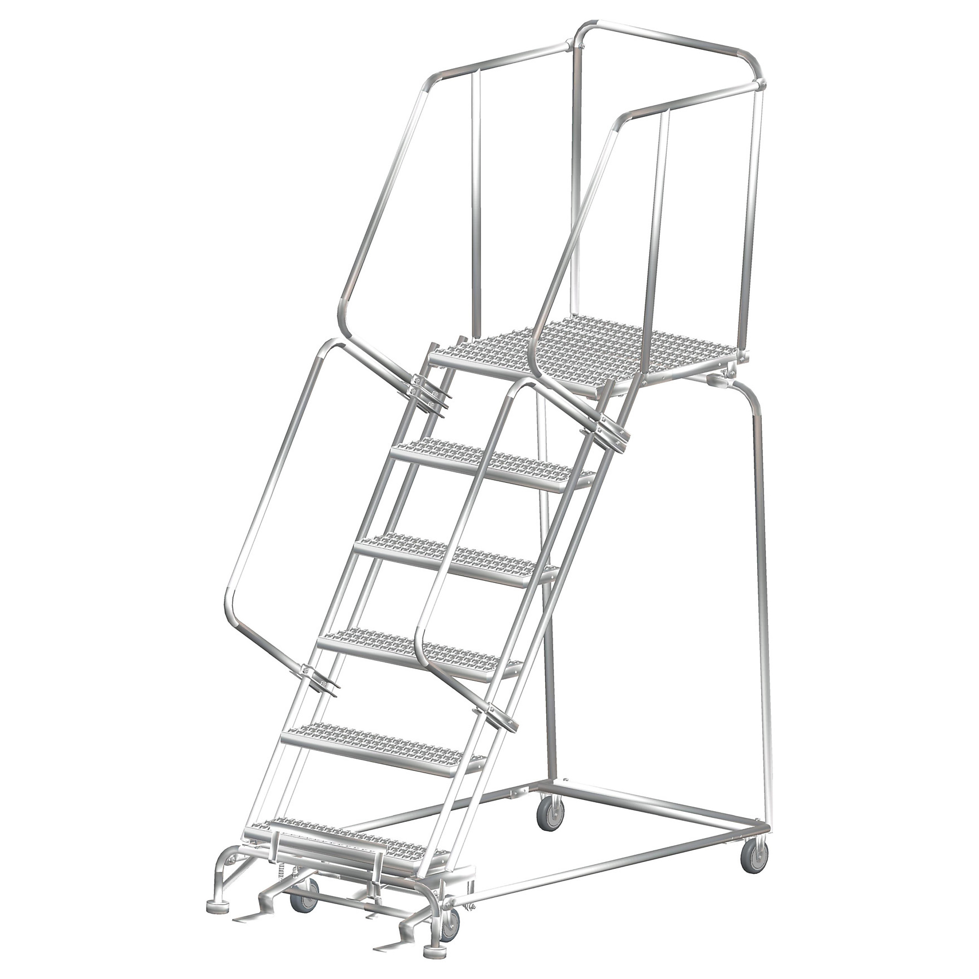 Ballymore Stainless Steel Rolling Ladder Overall Height 93 In Steps 6 Material Stainless 